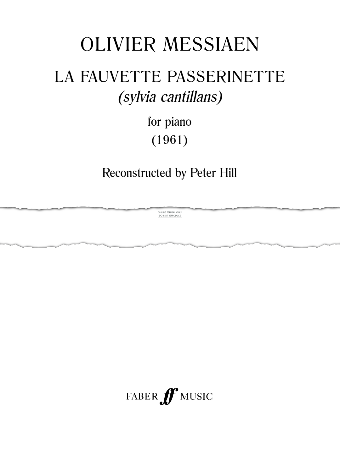 gallery: La Fauvette Passerinette (sylvia cantillans), Olivier Messiaen, Klavier