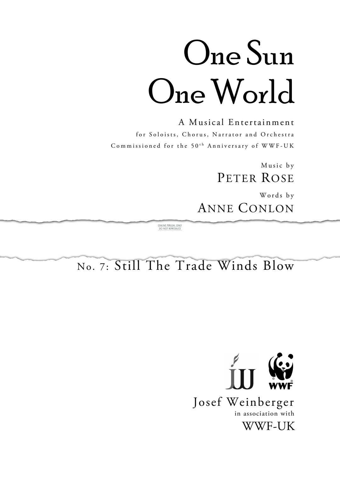 gallery: Still The Trade Winds Blow (from 'One Sun One World'), Peter Rose, Chor, Klavier