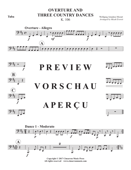 gallery: Overture and Three Country Dances, K. 106 , , (Blechbläserquintett)