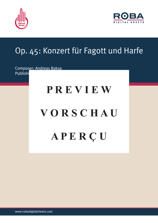 gallery: Konzert op. 45, 4 Sätze + Trio , Baksa, Andreas, (Fagott + Harfe)