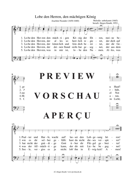 gallery: Lobe den Herren, den mächtigen König , , (Männerchor)