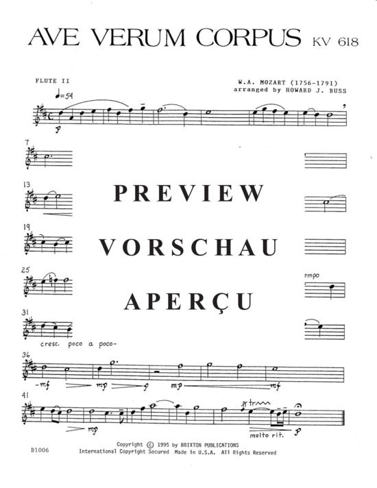 gallery: Ave Verum Corpus , , (4 Flöten in C)