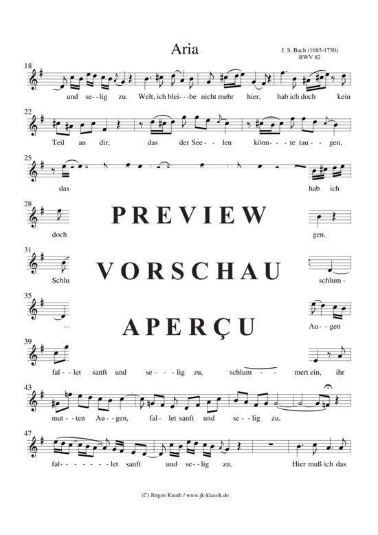 gallery: Rezitativ und Arie BWV 82 aus dem Notenbuch Anna M. Bach , , (Gesang + Klavier/Cembalo, BC)