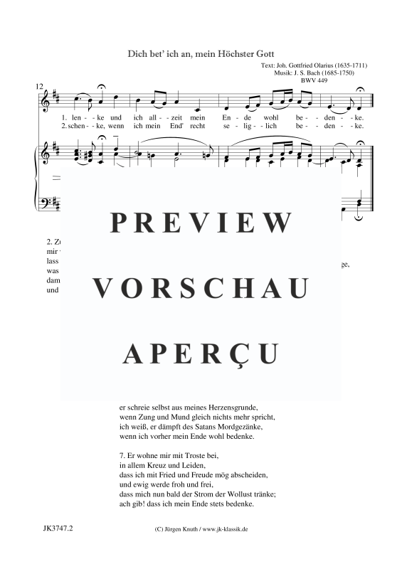 gallery: Dich bet´ ich an, mein Höchster Gott (BWV 449), , (voice and piano)