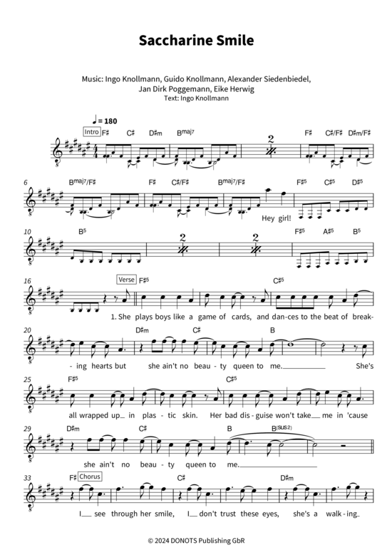 gallery: Saccharine Smile (Gesang + Akkorde) , Donots,  (Leadsheet)