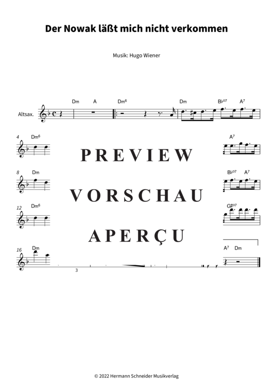 Der Nowak läßt mich nicht verkommen (Soloinstrument in Es + Akkorde) 