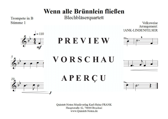 gallery: Wenn alle Brünnlein fließen , , (Blechbläserquartett)