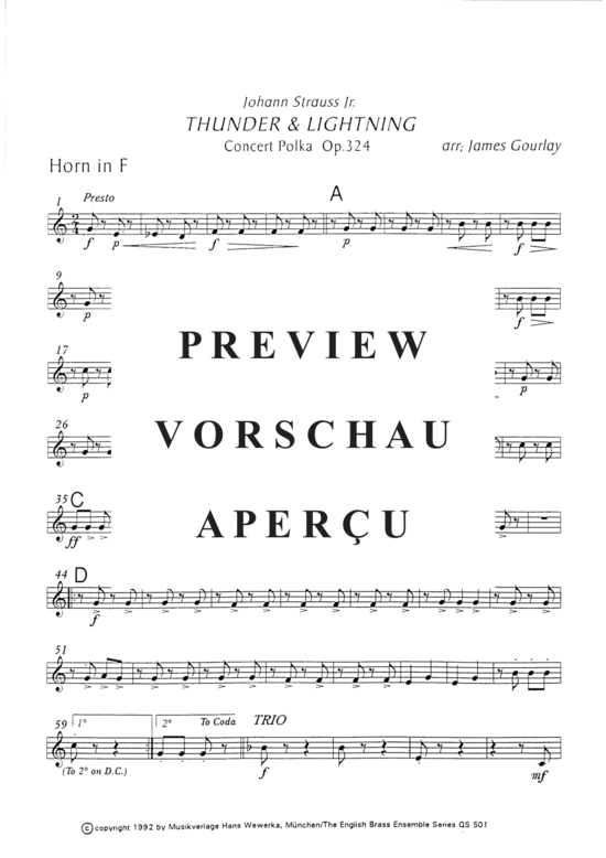 gallery: Thunder & Lightning Polka , , (1.+2.Trp in C, Horn in F, Pos, Tuba)
