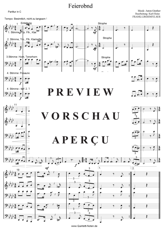 gallery: Feierobnd-Lied, Feierabend-Lied , Blasorchester Fatamo, (Blechbläser Quartett)