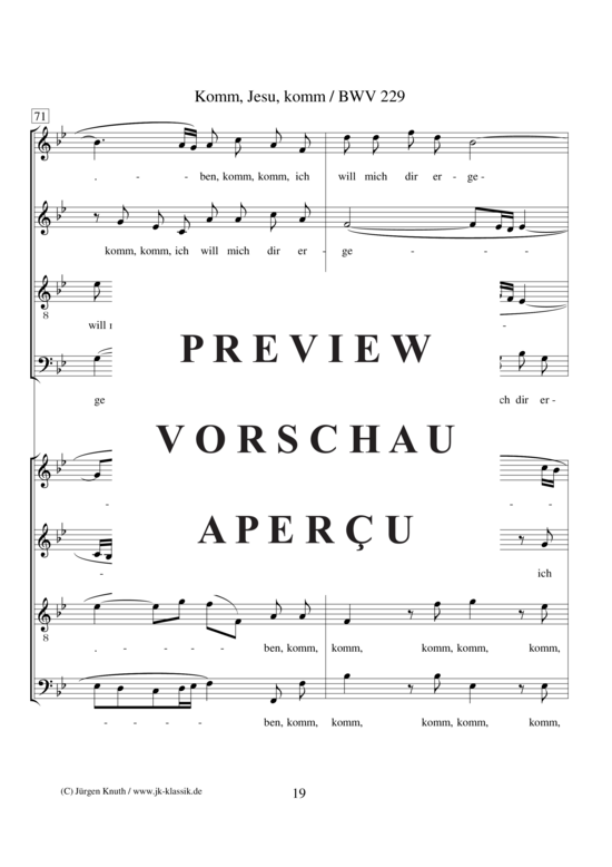 gallery: Komm, Jesu, komm / BWV 229 , , (Gemischter Chor 8-stimmig)