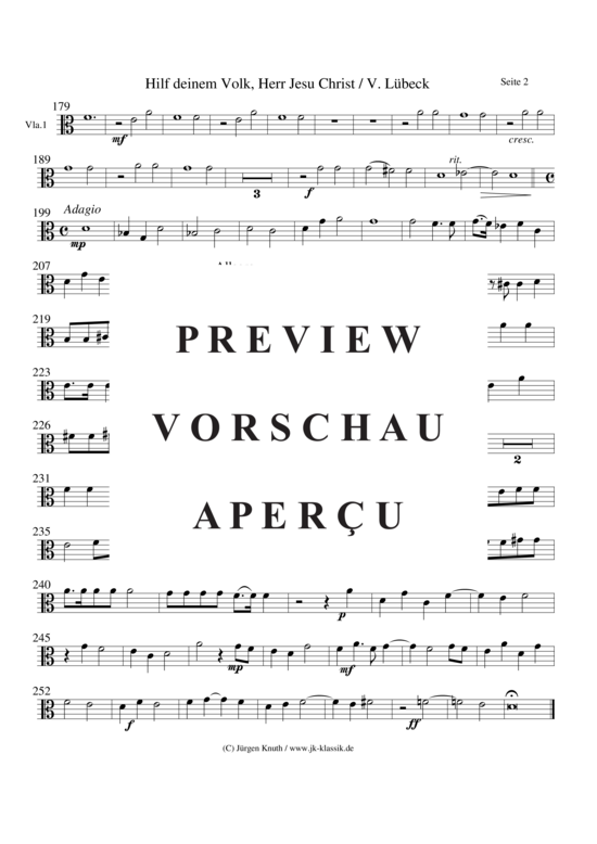 gallery: Hilf deinem Volk, Herr Jesu Christ (Choralkantate)  (Viola 1) , ,  (Gemischter Chor, Streicher + Orgel)