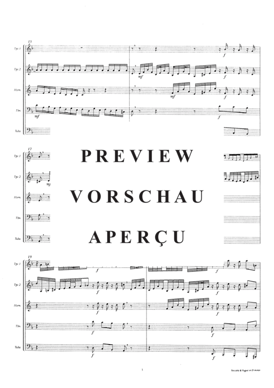 gallery: Toccata & Fugue , , (1.Trp in C/B/Es, 2.Trp in B, Horn in F, Pos, Tuba)