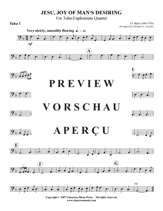 gallery: Jesu, Joy of Man's Desiring  , , (Tuba Quartett: 2x Bariton, 2xTuba)