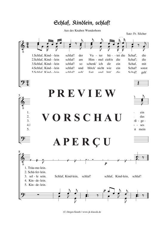 gallery: Schlaf, Kindlein, schlaf! (Aus des Knaben Wunderhorn) , ,  (Männerchor)