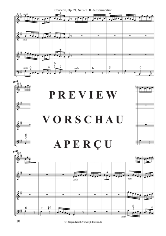 gallery: Concerto für Altblockflöte + Violine (Op.21 No.3) , ,  (Gemischtes Ensemble für Bläser, Streicher + BC)