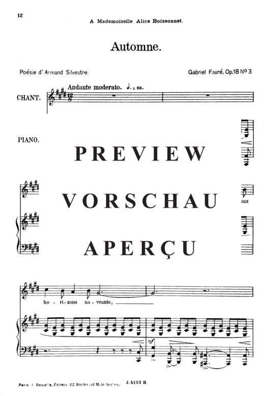 gallery: Automne Op.18 No.3 , , (Gesang hoch + Klavier)