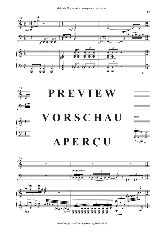 gallery: Musique en trois styles pour violon, violoncelle et piano (1969) , ,  (Trio für Violine, Violoncello + Klavier)