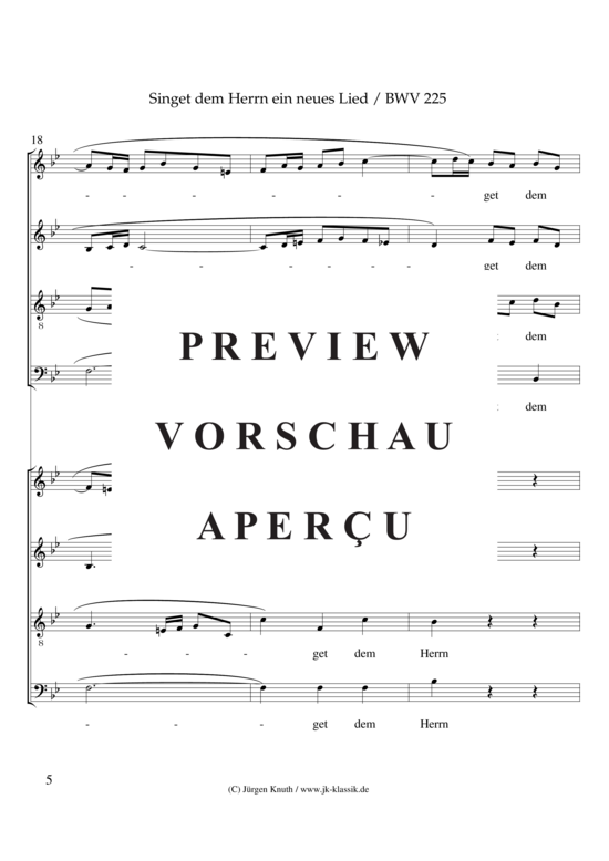 gallery: Singet dem Herrn ein neues Lied / BWV 225 / Motette No.1 , , (Gemischter Chor 8-stimmig)