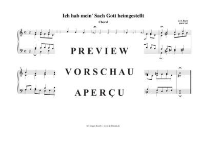 gallery: Ich hab mein Sach Gott heimgestellt + Choral BWV 707 , , (Orgel Solo)