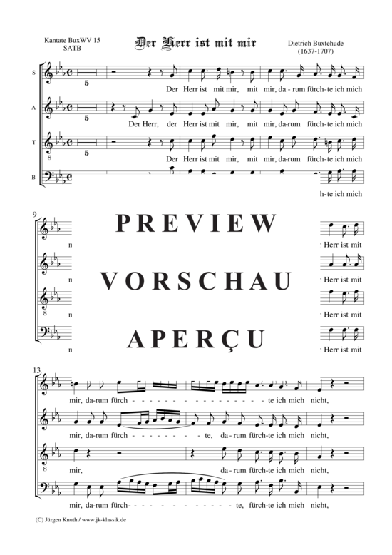 gallery: Der Herr ist mit mir (BuxWV 15)  (Chor SATB) , ,  (Gemischter Chor, Streicher + Orgel)