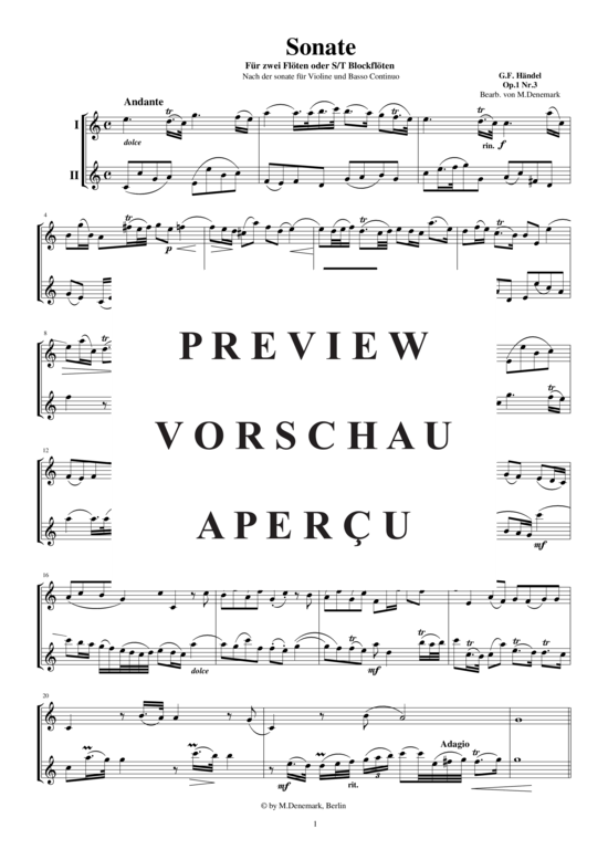 gallery: Sonate für zwei Flöten op.1 Nr. 3, , 