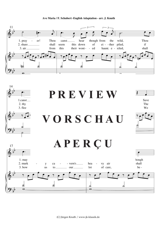 gallery: Ave Maria  D.839, op.52.6, B-Dur   English Adaptation , , (Orgel + Gesang)