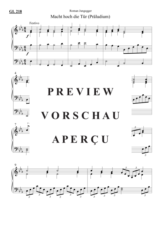 gallery: Macht hoch die Tür (Präludium) , ,  GL 218 (Orgel Solo)