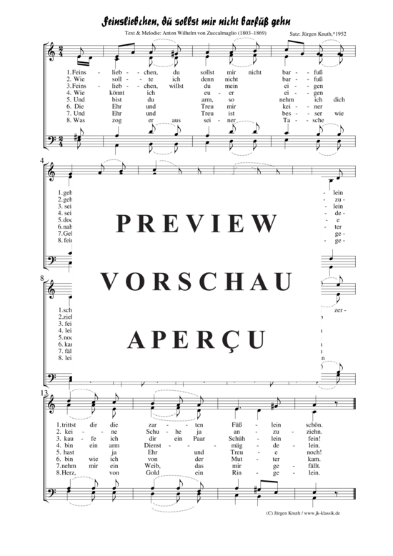 gallery: Feinsliebchen, du sollst nicht barfuß gehn , , (Gemischter Chor)