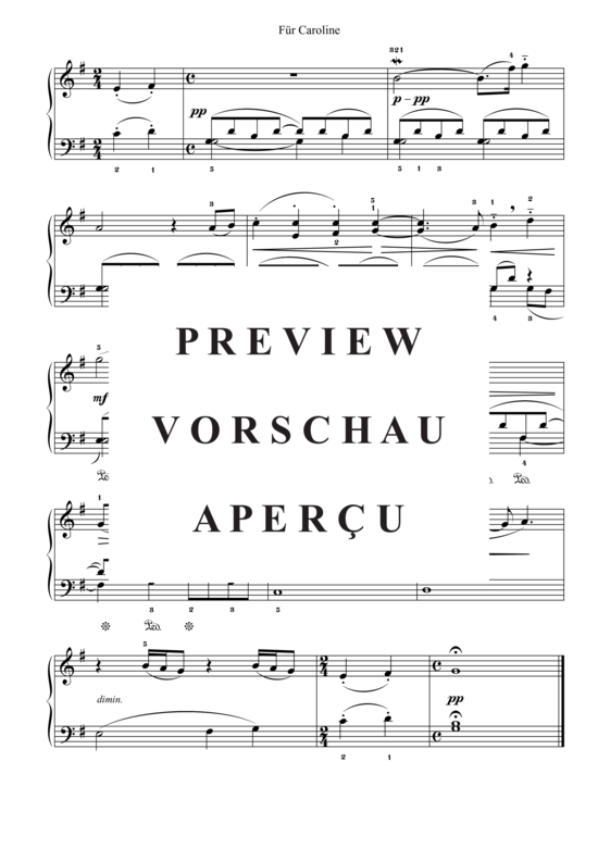gallery: Für Caroline , , (Klavier Solo - Level 1 - 6.Klavierjahr)