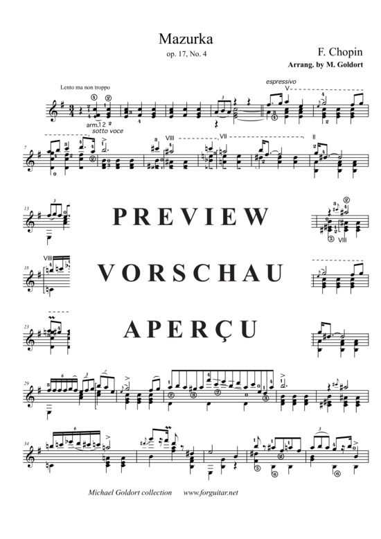 gallery: Mazurka op.17, No.4 , Goldort, Michael, (Gitarre Solo)