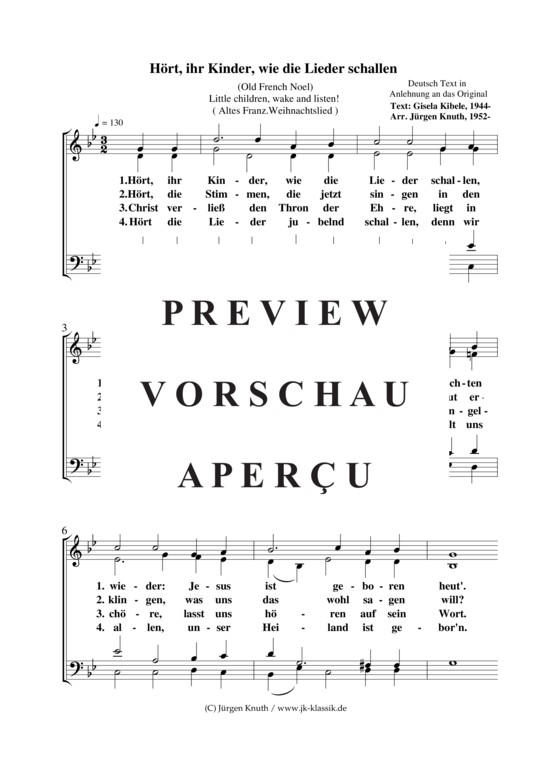 gallery: Hört, ihr Kinder, wie die Lieder schallen (Melodie:Little children, wake and listen) , ,  (Gemischter Chor)