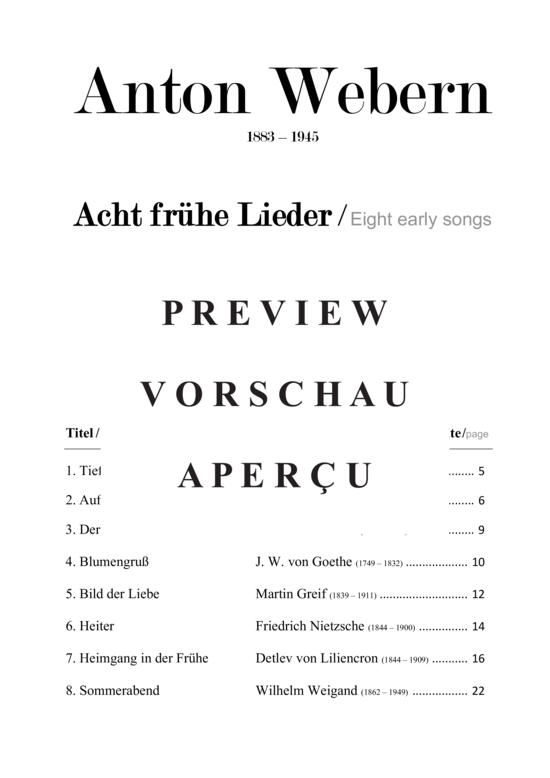 gallery: Acht frühe Lieder (Eight early songs) , ,  (Gesang + Klavier)