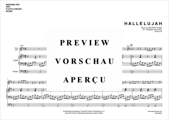 gallery: Hallelujah , Cohen, Leonard, (Querflöte + Orgel)