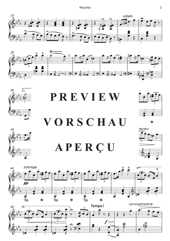 gallery: Mazurka - pour piano , , (Klavier Solo)