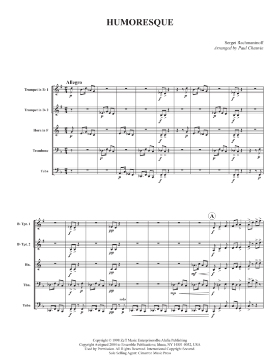 gallery: Humoresque , , (Blechbläserquintett)