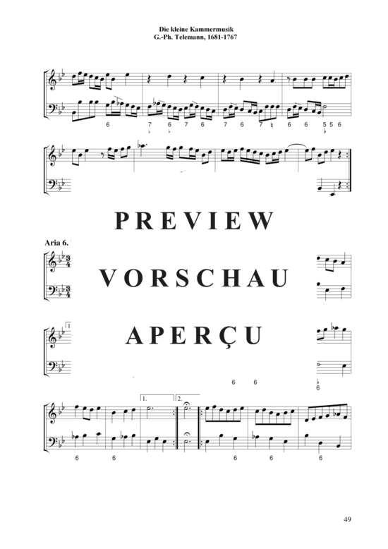 gallery: Die kleine Kammermusik (Partia 6 in Es-Dur TWV 41: Es 1) , ,  (Klavier/Cembalo/Orgel Solo)