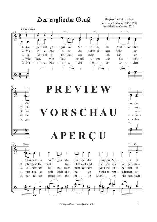 gallery: Der englische Gruß (aus Marienlieder op. 22. 1) , ,  (Gemischter Chor SATB)