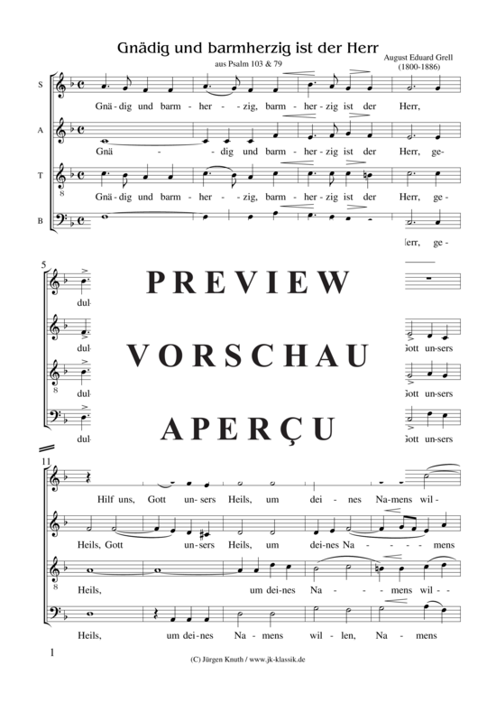 gallery: Gnädig und barmherzig ist der Herr , , (Gemischter Chor)