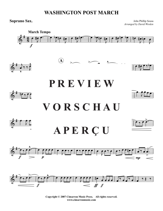 gallery: Washington Post March , , (Saxophon-Quartett SATB)