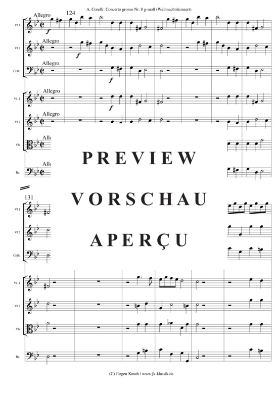 gallery: Weihnachtskonzert Concerto grosso Op. 6 No. 8 , , (Streich-Oktett: 4x Violine, Viola, Cello, BC)