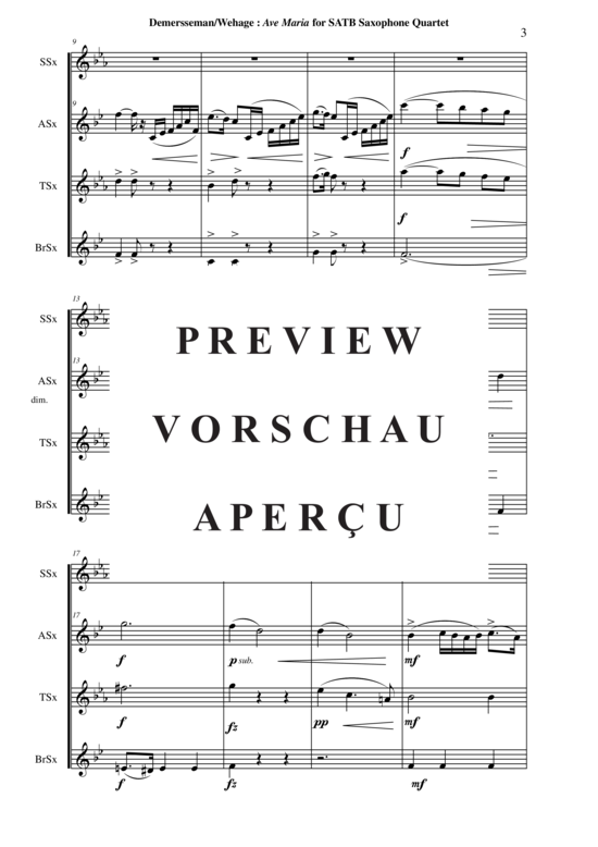 gallery: Ave Maria , , (Saxophon-Quartett SATB)