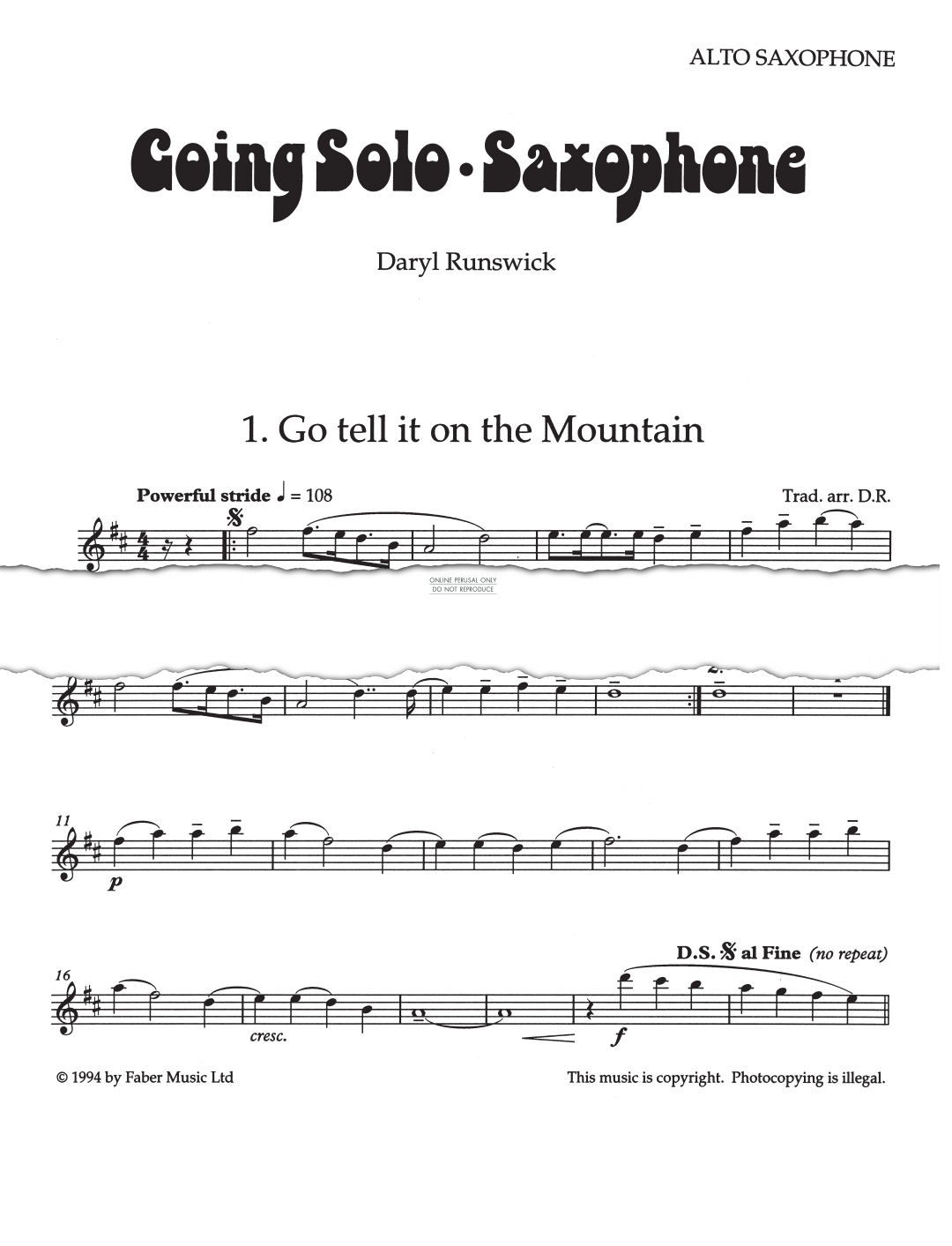 gallery: Go Tell It On The Mountain, Traditional, Klavier, Saxophon