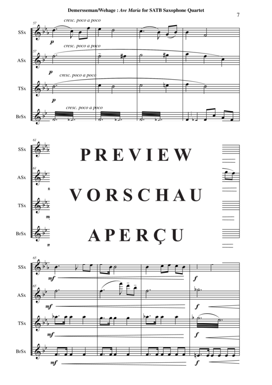 gallery: Ave Maria , , (Saxophon-Quartett SATB)