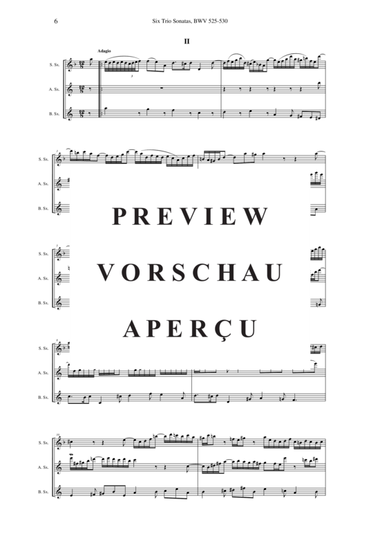 gallery: Six Trio Sonatas, BWV 525-530 , , (Saxophon Trio SAB)