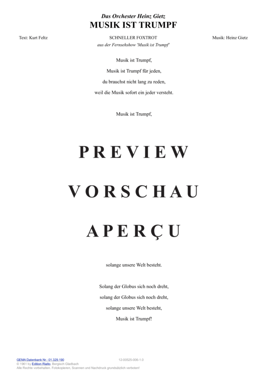 gallery: Musik ist Trumpf , Gietz, Heinz, (Melodie-Stimmen in C/B/Es)