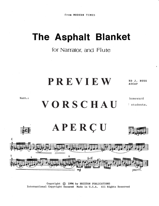 gallery: Asphalt Blanket, The , , (Erzähler und Flöte)