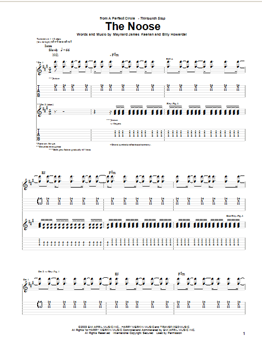 The Noose - sheet music by A Perfect Circle - smd-30285 | notendownload
