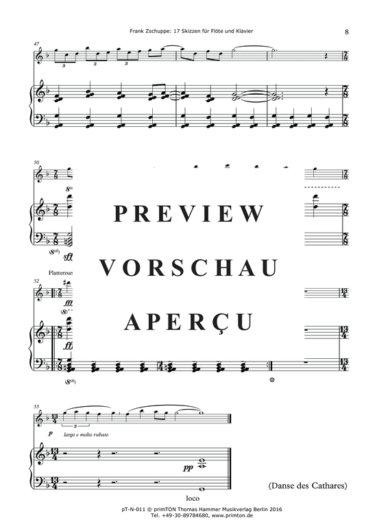 gallery: 17 Skizzen für Flöte und Klavier (2007) , ,  (Querflöte + Klavier)