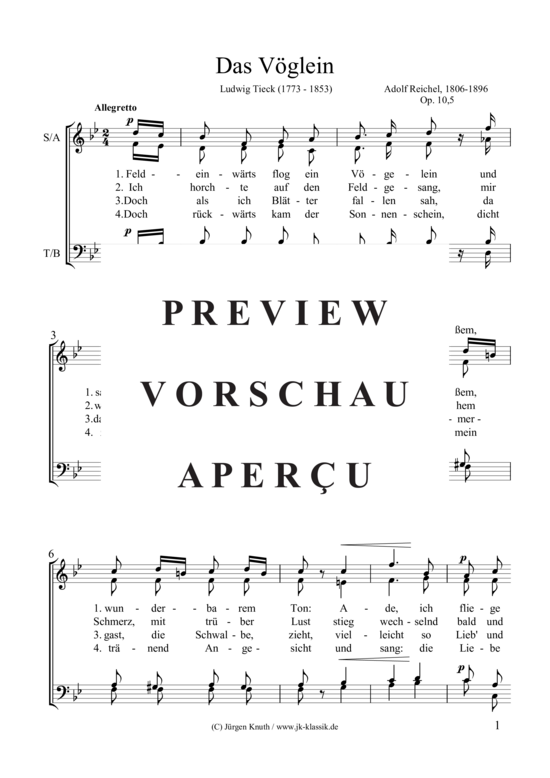 gallery: Das Vöglein Op.10.5 , , (Gemischter Chor)