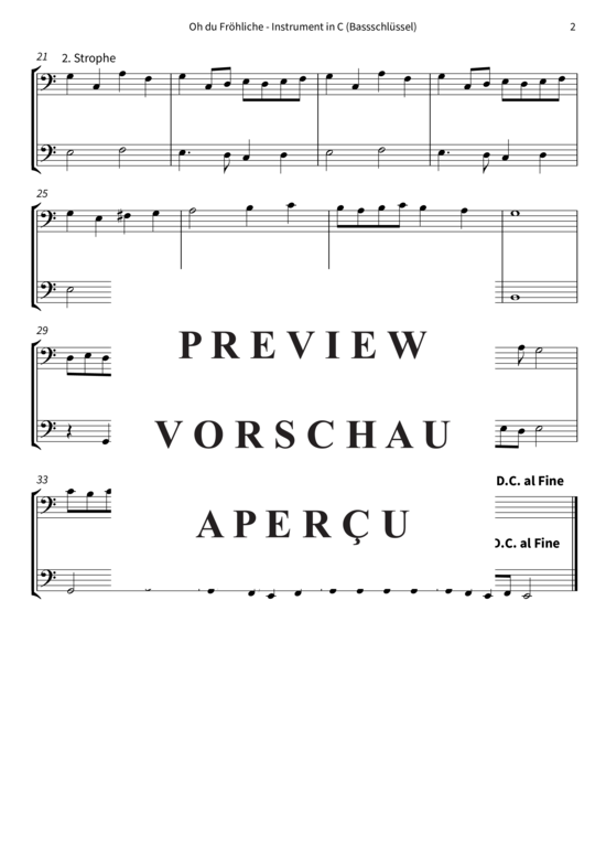 gallery: Oh du Fröhliche , , (Duett für 2 Stimmen in C, B, Es, + C-Bassschlüssel)